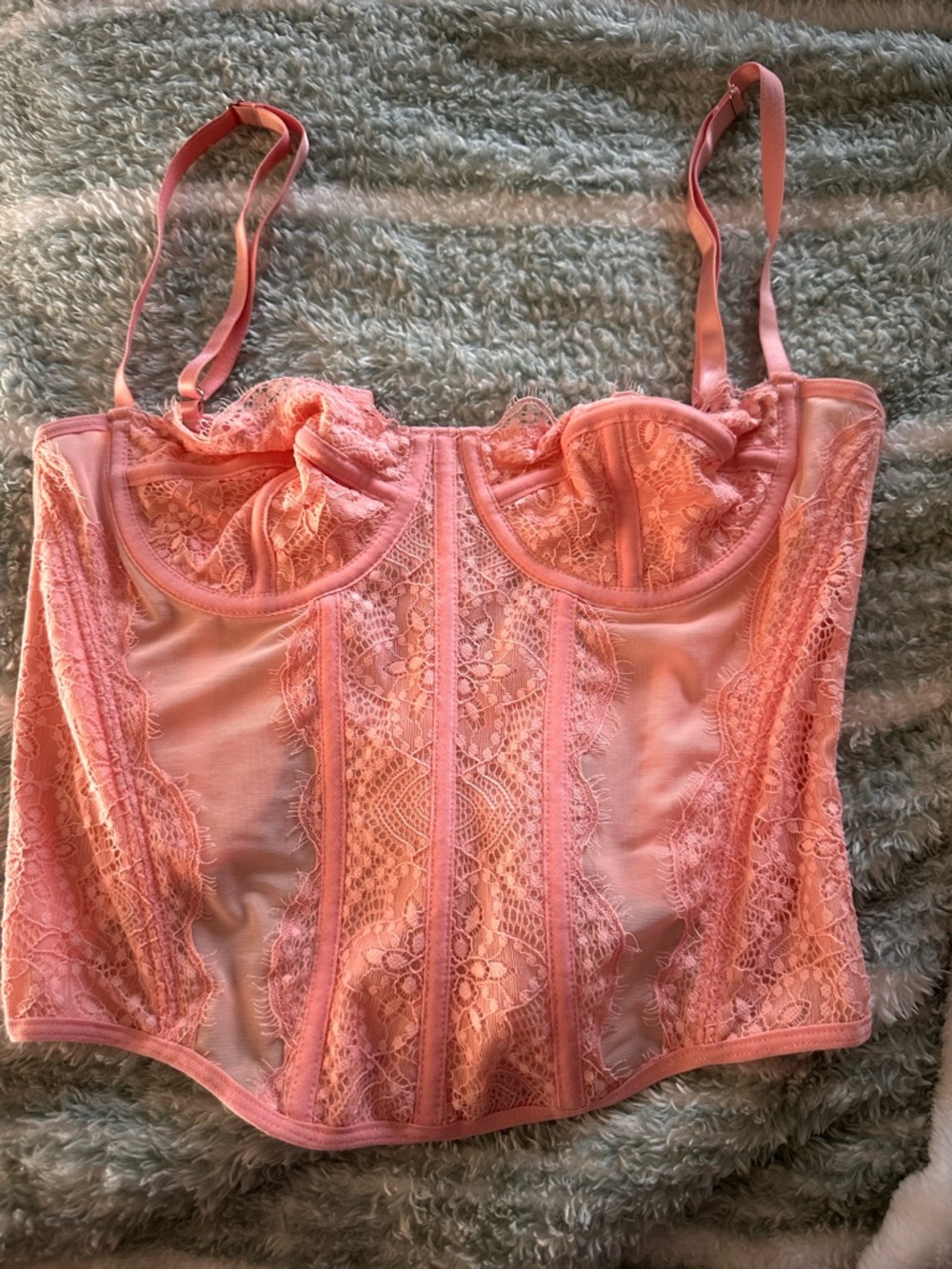 Lace Bustier Corset Top - Pink